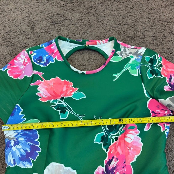 Kate Spade Stelli Dress In Full Bloom Lucky Green Floral Fit Flare Puffy 8 $425 - Picture 8 of 9